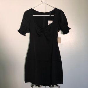 Satin Ruched Mini Dress